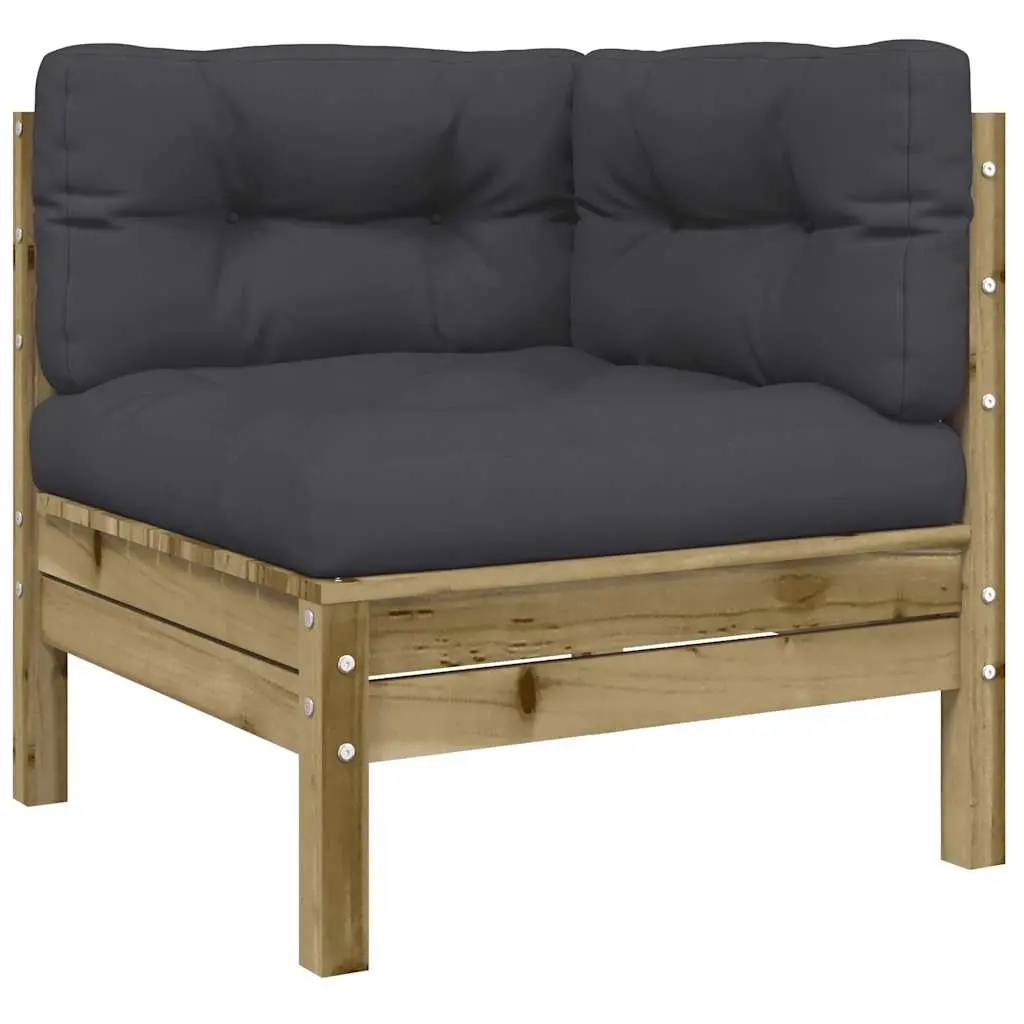 Garden Sofa Corner with Cushions Impregnated Wood Pine 838152 - Furniture