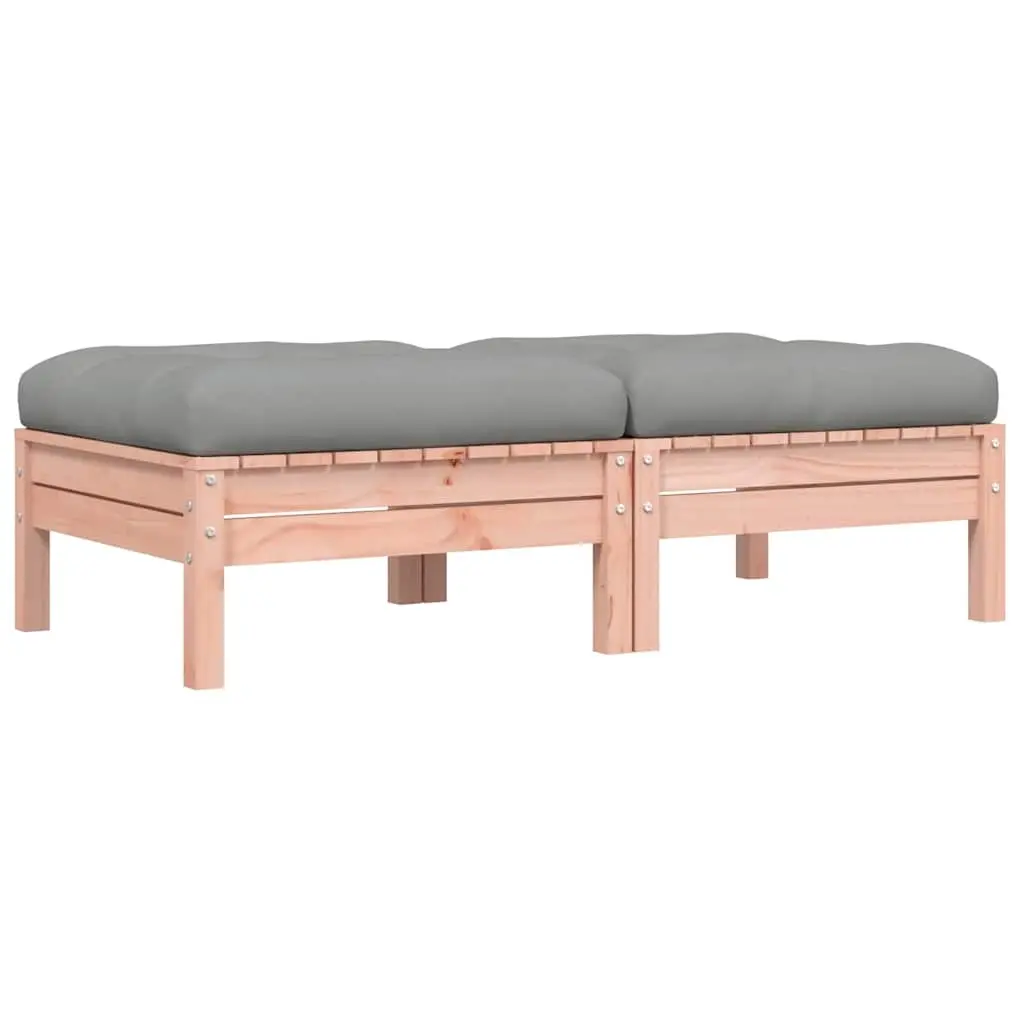 Garden Footstools with Cushions 2 pcs Solid Wood Douglas 838171 - Furniture
