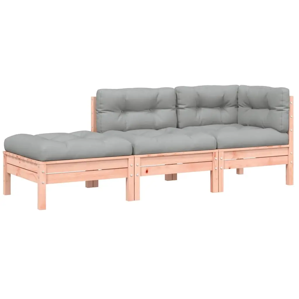 Garden Sofa with Cushions and Footstool 3-Seater 838175