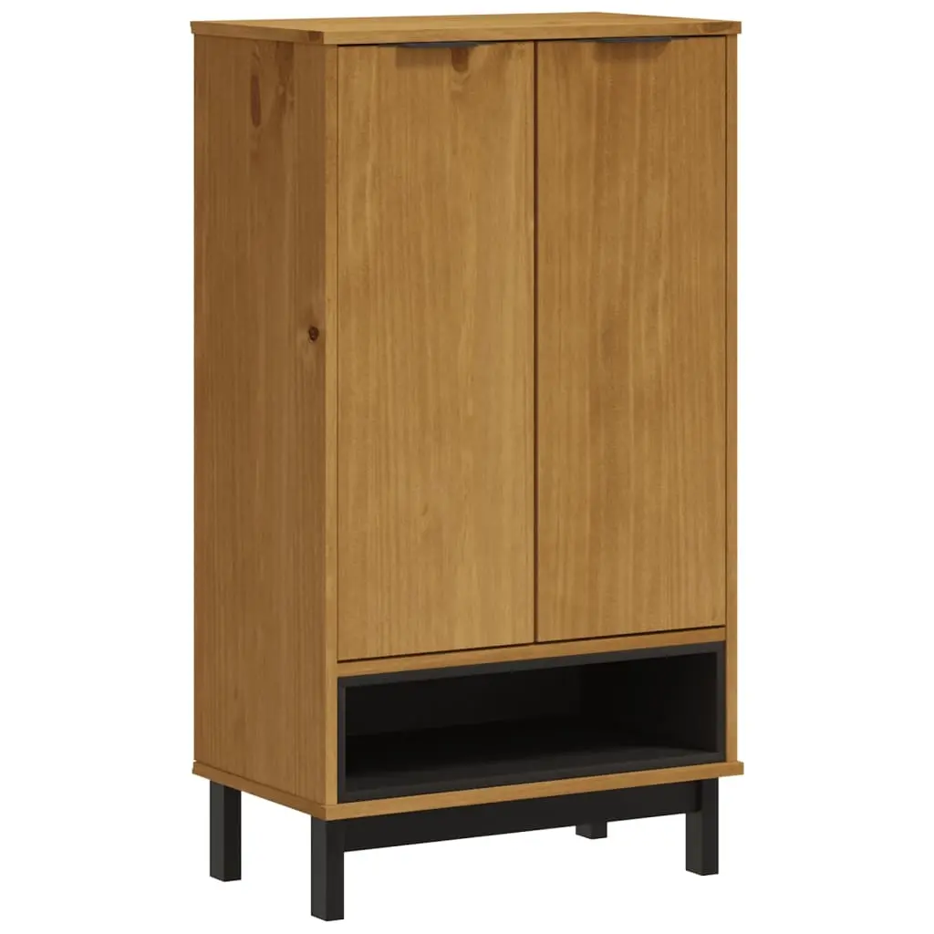 Shoe Cabinet FLAM 59.5x35x107 cm Solid Wood Pine 357818 - Home & Garden