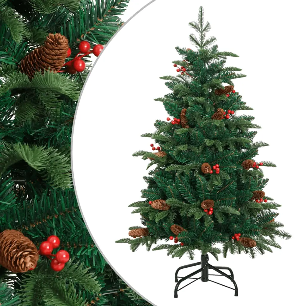 Artificial Hinged Christmas Tree with Cones and Berries 120 cm 358374 - Home & Garden