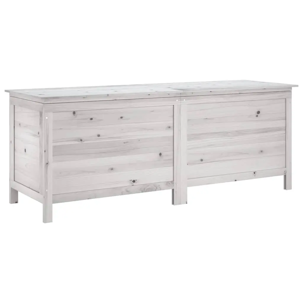 Garden Storage Box White 150x50x56.5 cm Solid Wood Fir 364757 - Outdoor Storage Boxes - Up to 60% off