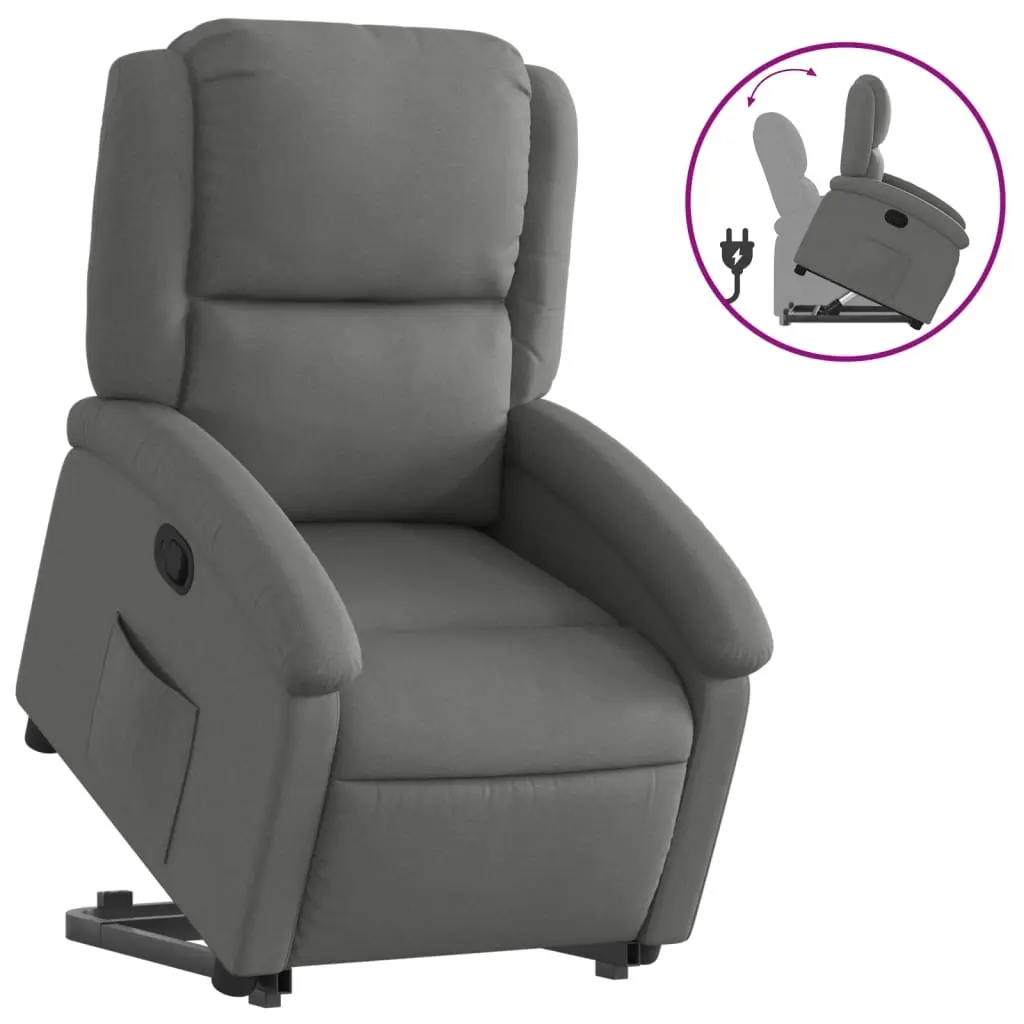 Stand up Recliner Chair Dark Grey Fabric 3205429 - Furniture
