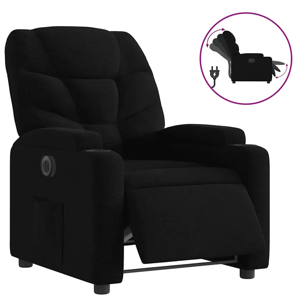 Electric Recliner Chair Black Fabric 3205618 - Furniture