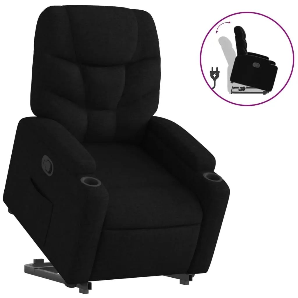 Stand up Recliner Chair Black Fabric 3205626 - Furniture