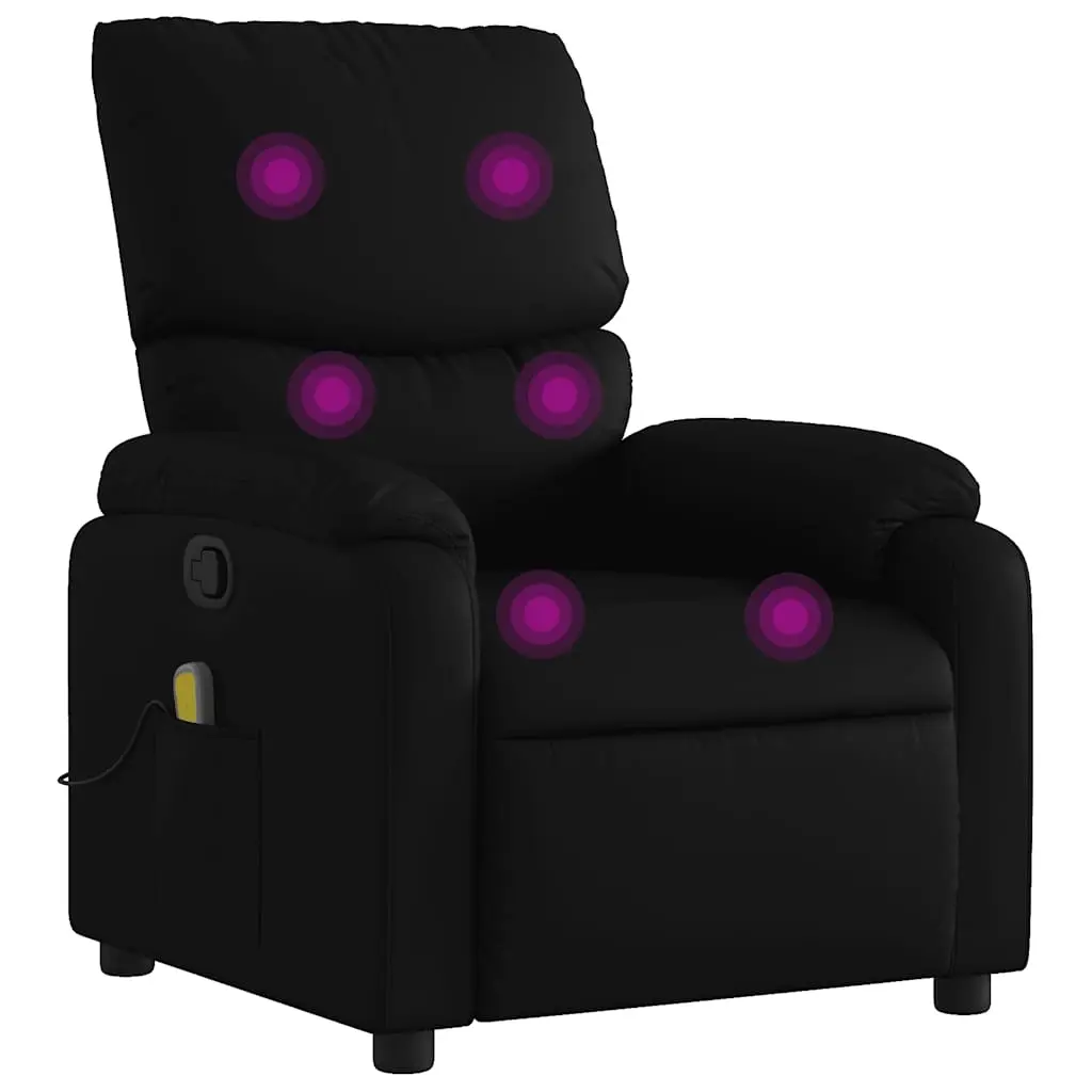 Massage Recliner Chair Black Faux Leather 3206116 - Furniture