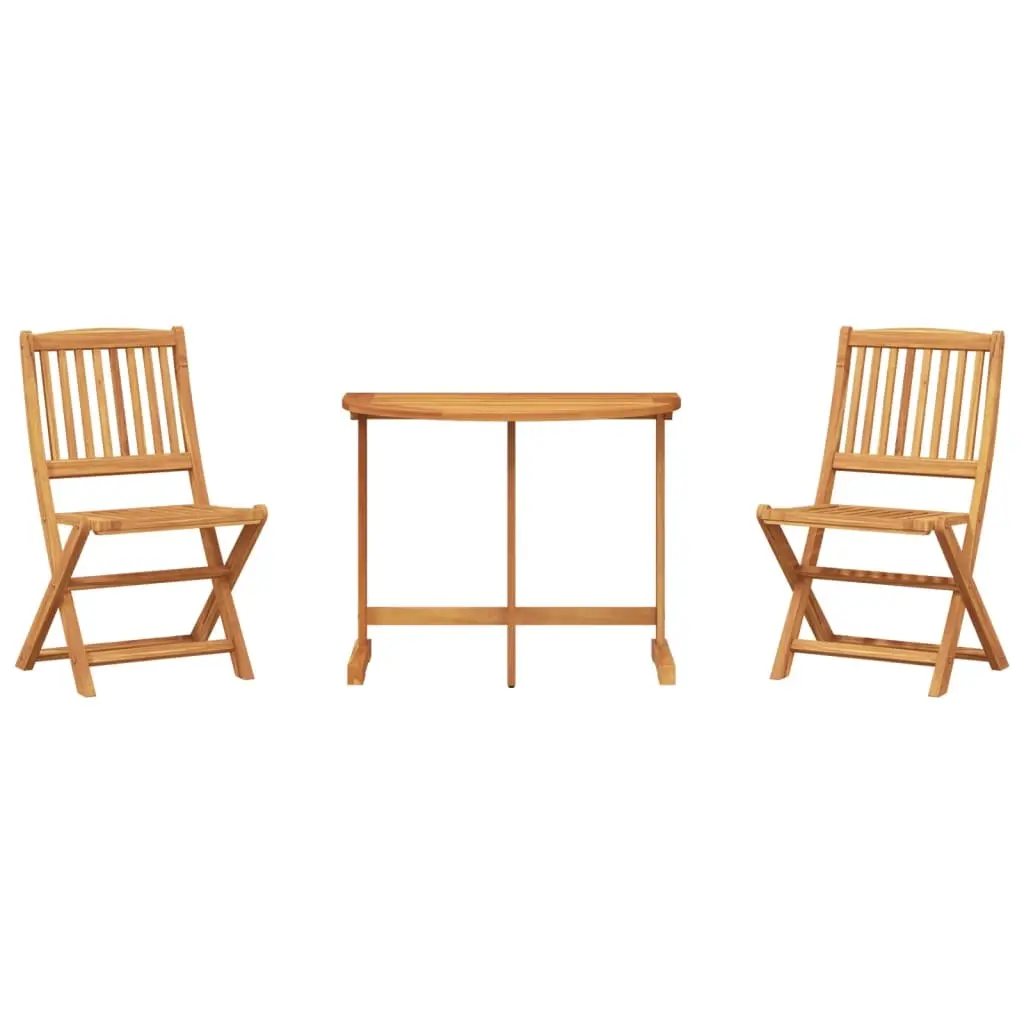 3 Piece Folding Garden Dining Set Solid Wood Acacia 3206332 - Furniture