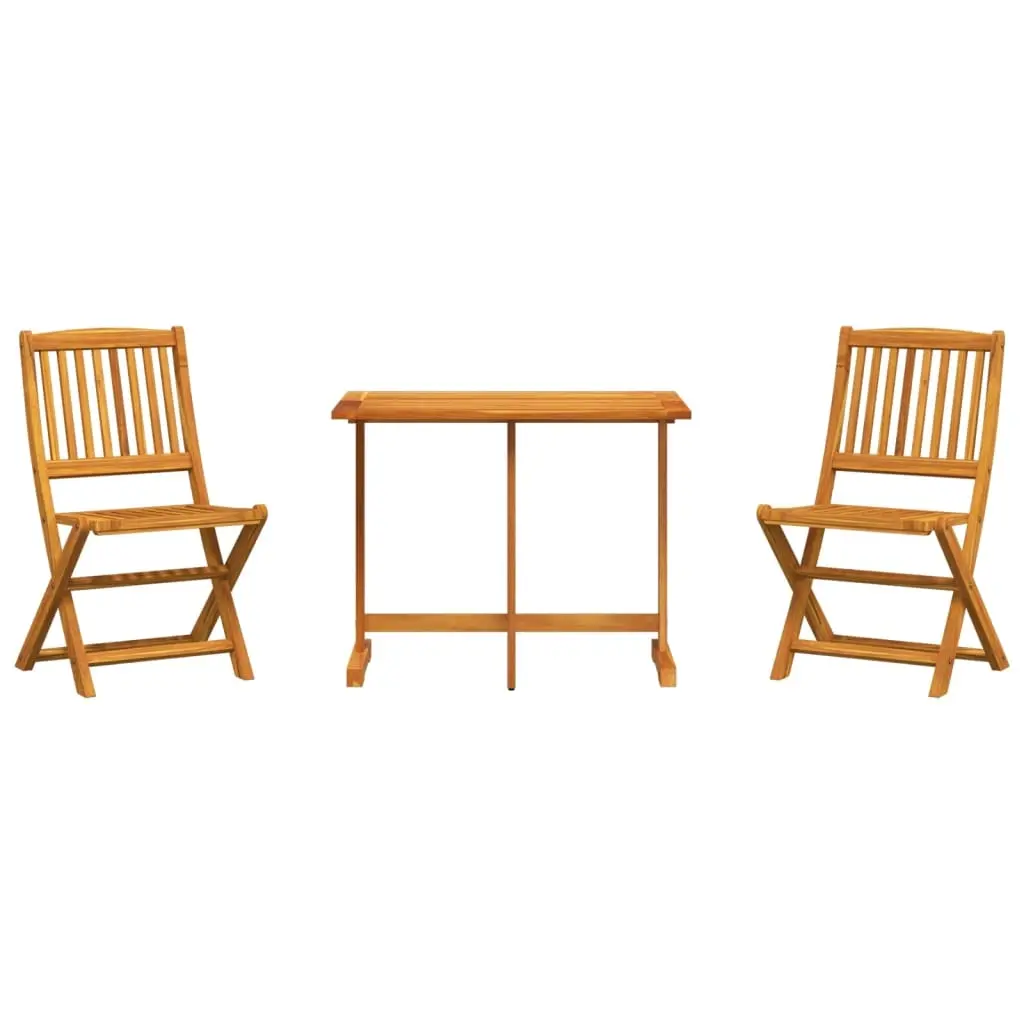 3 Piece Folding Garden Dining Set Solid Wood Acacia 3206333 - Furniture