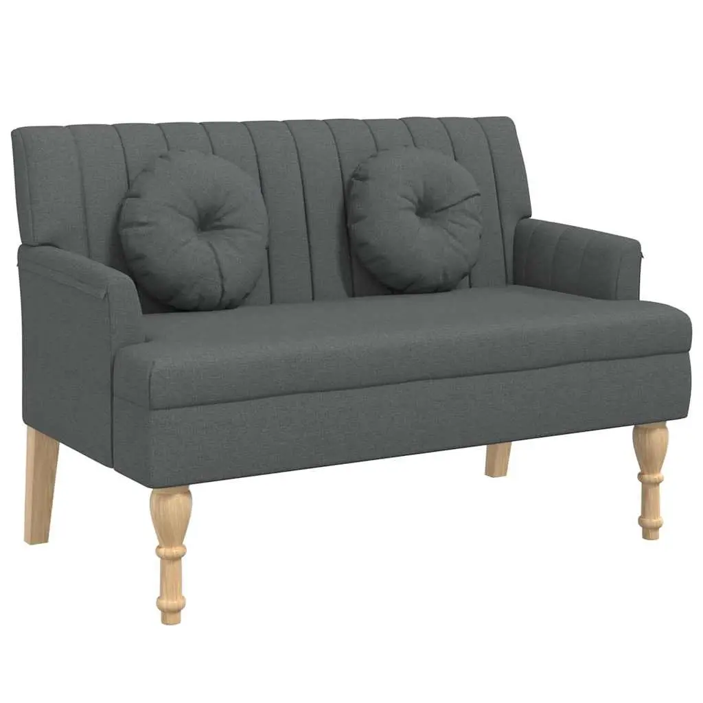 Bench with Cushions Dark Grey 113x64.5x75.5 cm Fabric 372131 - Furniture