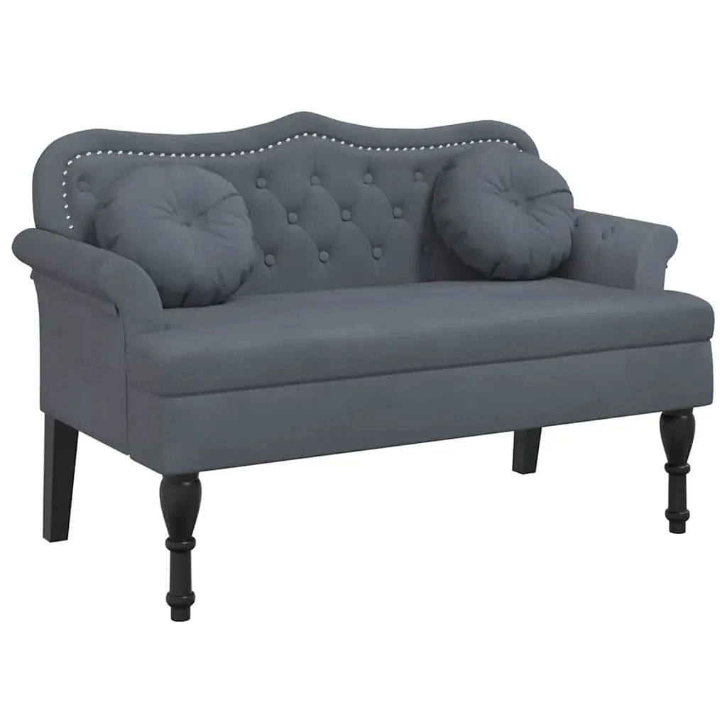 Bench with Cushions Dark Grey 120.5x65x75 cm Velvet 372141 - Furniture