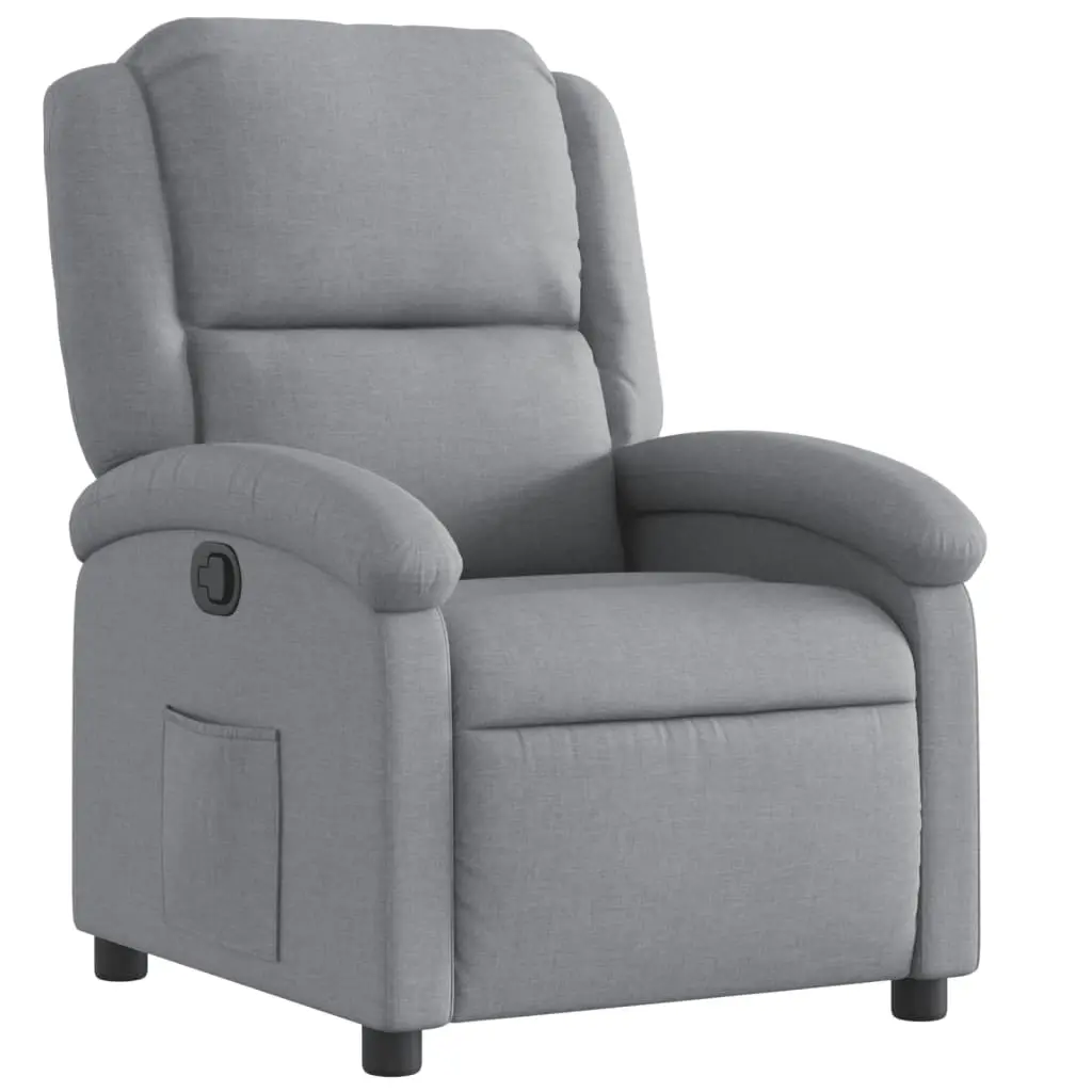 Recliner Chair Light Grey Fabric 371751 - Furniture