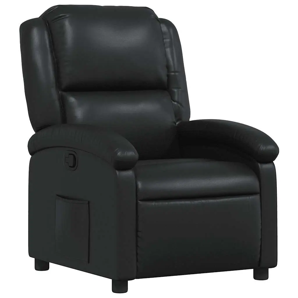 Recliner Chair Black Faux Leather 371775 - Furniture