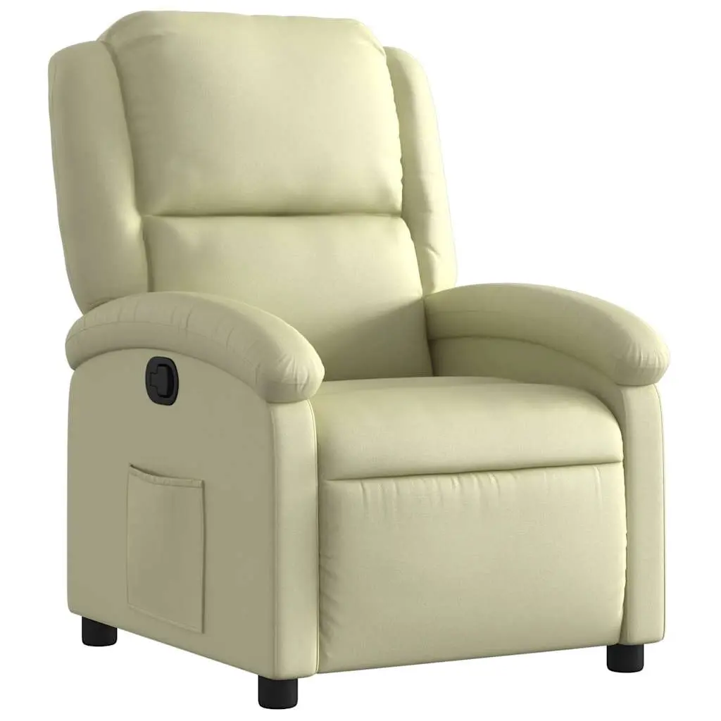 Recliner Chair Cream Real Leather 371791 - Furniture
