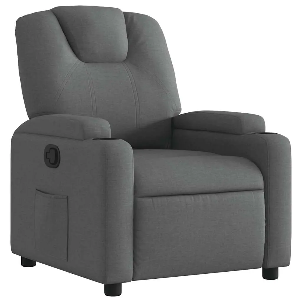 Recliner Chair Dark Grey Fabric 372366 - Furniture