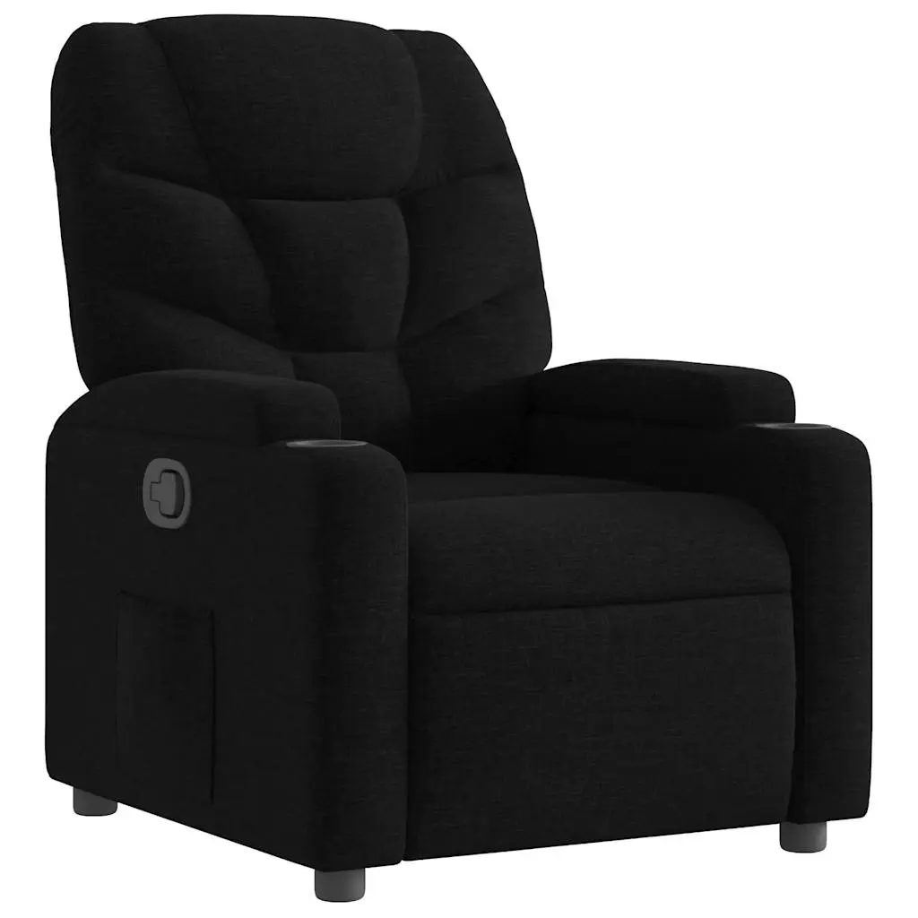 Recliner Chair Black Fabric 372443 - Furniture