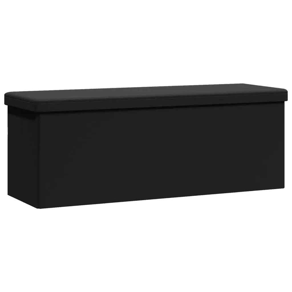 Storage Bench Foldable Black PVC 374906 - Furniture
