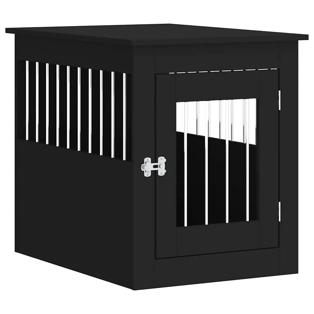 Dog Crate Furniture Black 55x75x65 cm Engineered Wood 838317 - Pets