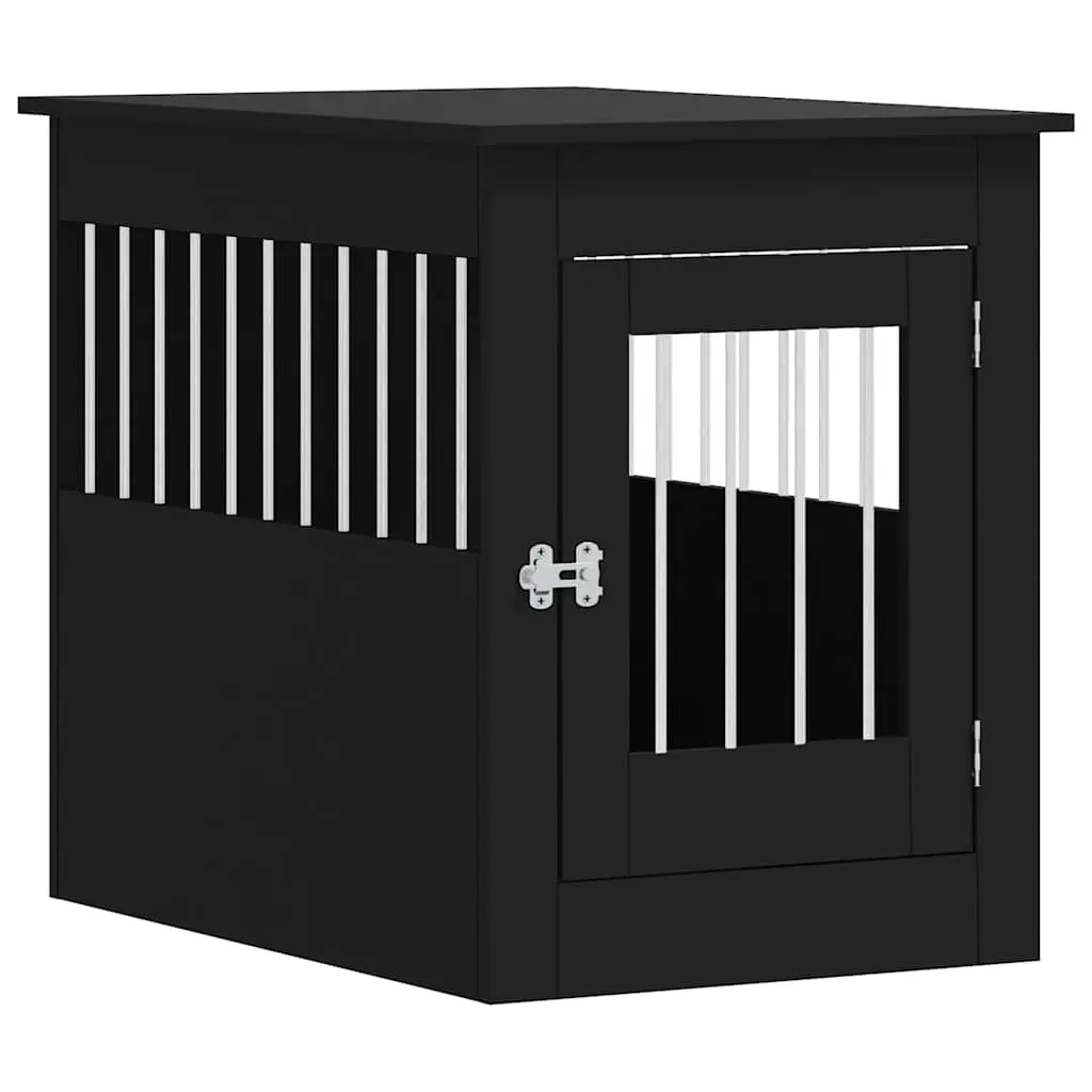 Dog Crate Furniture Black 55x80x68 cm Engineered Wood 838324 - Pets