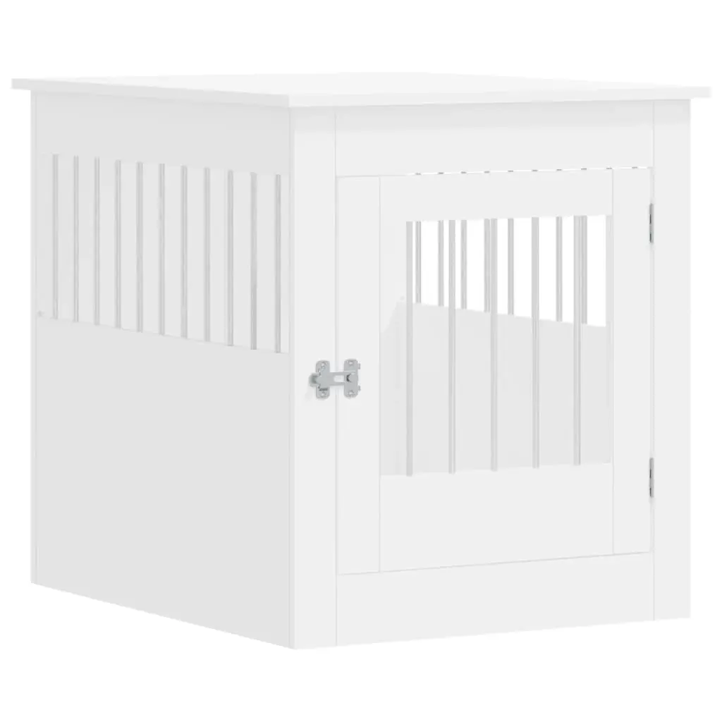 Dog Crate Furniture White 64.5x80x71 cm Engineered Wood 838330 - Pets