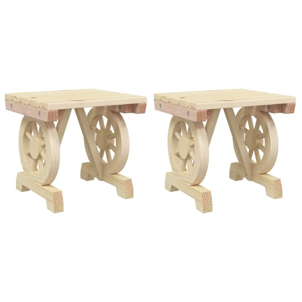 Garden Footstools 2 pcs Solid Wood Fir 3207133 - Furniture