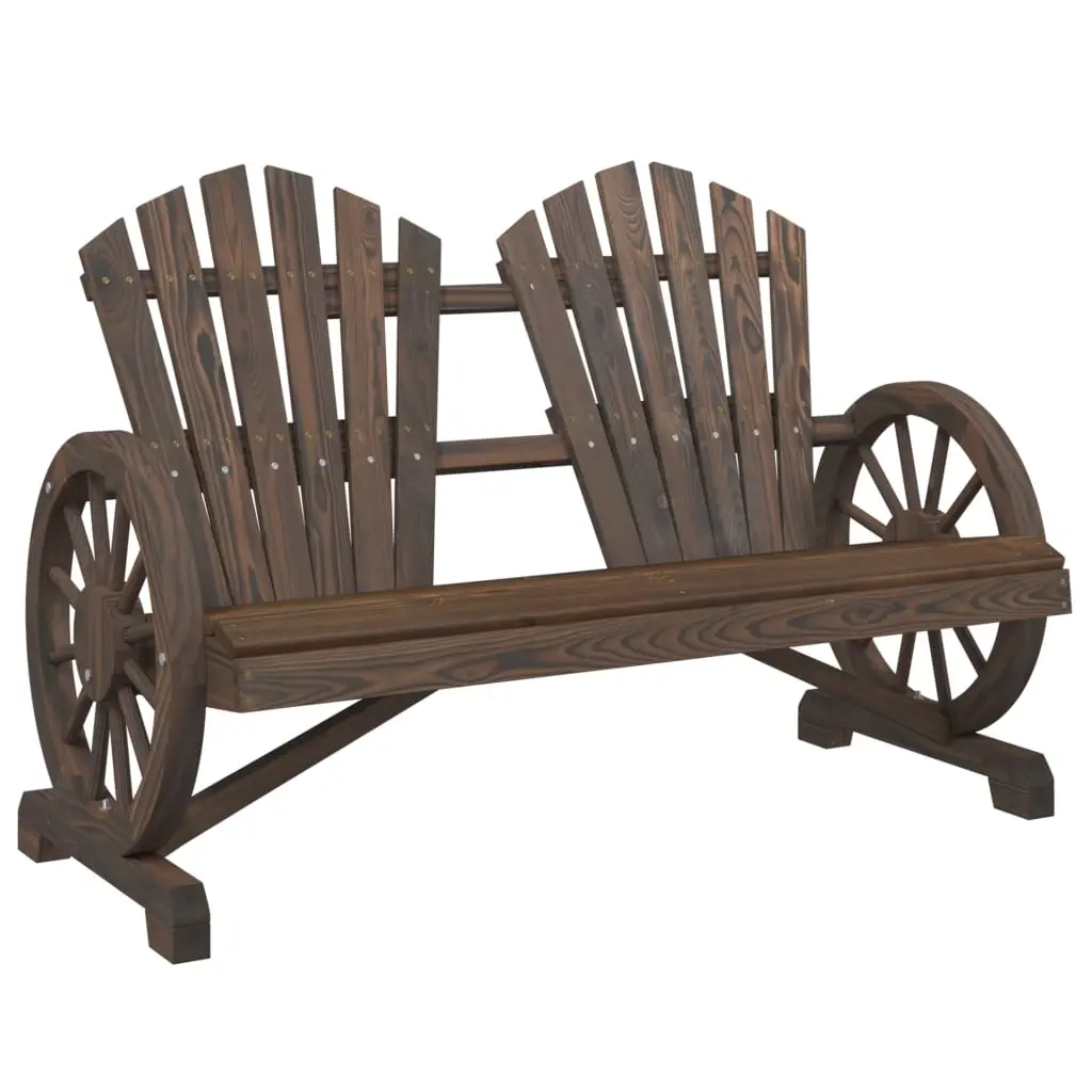 Garden Adirondack Chair 2-Seater Solid Wood Fir 365096