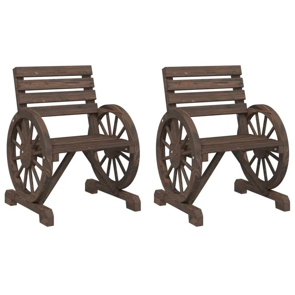 Garden Chairs 2 pcs 58x58x78.5 cm Solid Wood Fir 365102 - Furniture