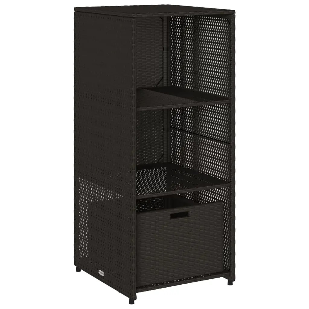 Garden Storage Cabinet Black 50x55x115 cm Poly Rattan 365547 - Outdoor Storage Boxes - Up to 60% off