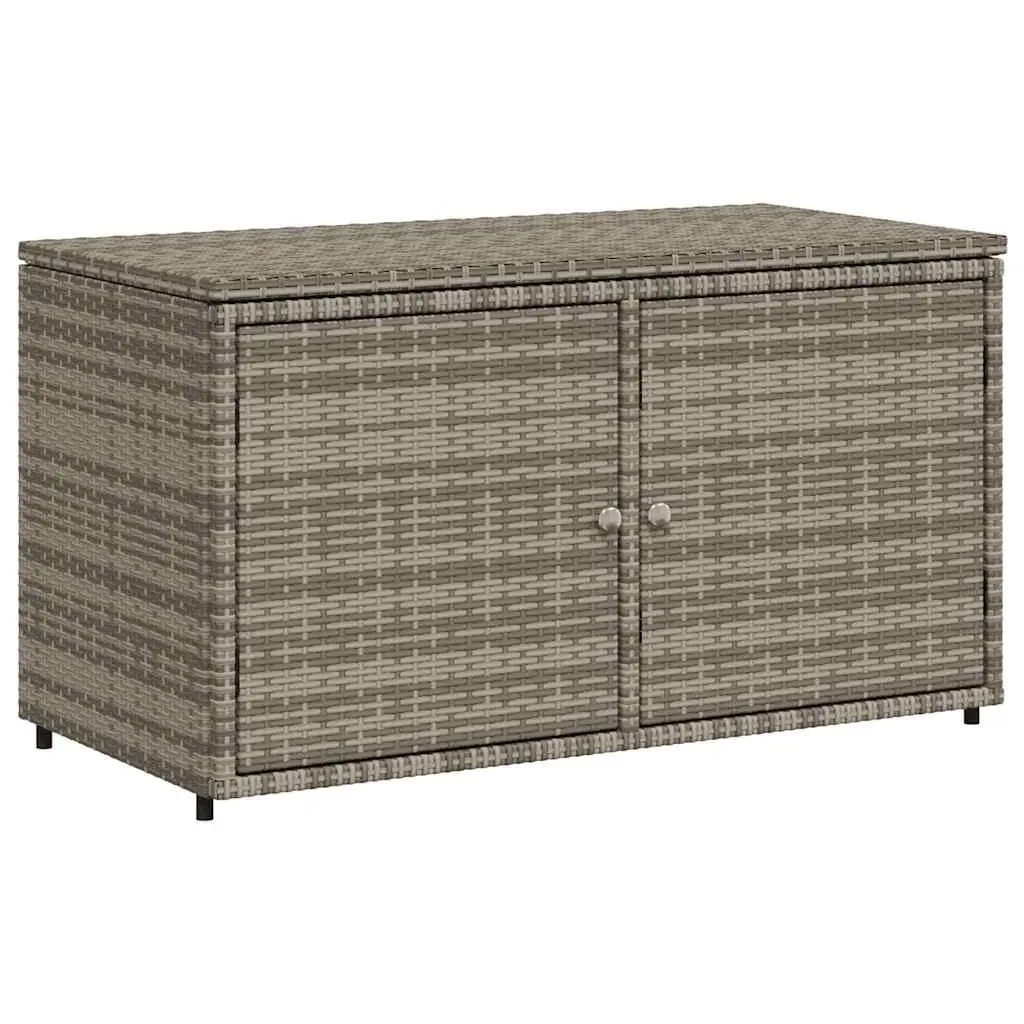 Garden Storage Cabinet Grey 110x55x60.5 cm Poly Rattan 365569 - Outdoor Storage Boxes - Up to 60% off