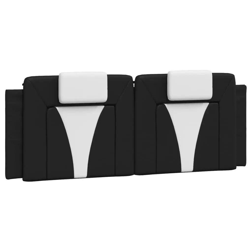 Headboard Cushion "Viana" Black and White 137 cm Double Faux Leather 374789 - Furniture