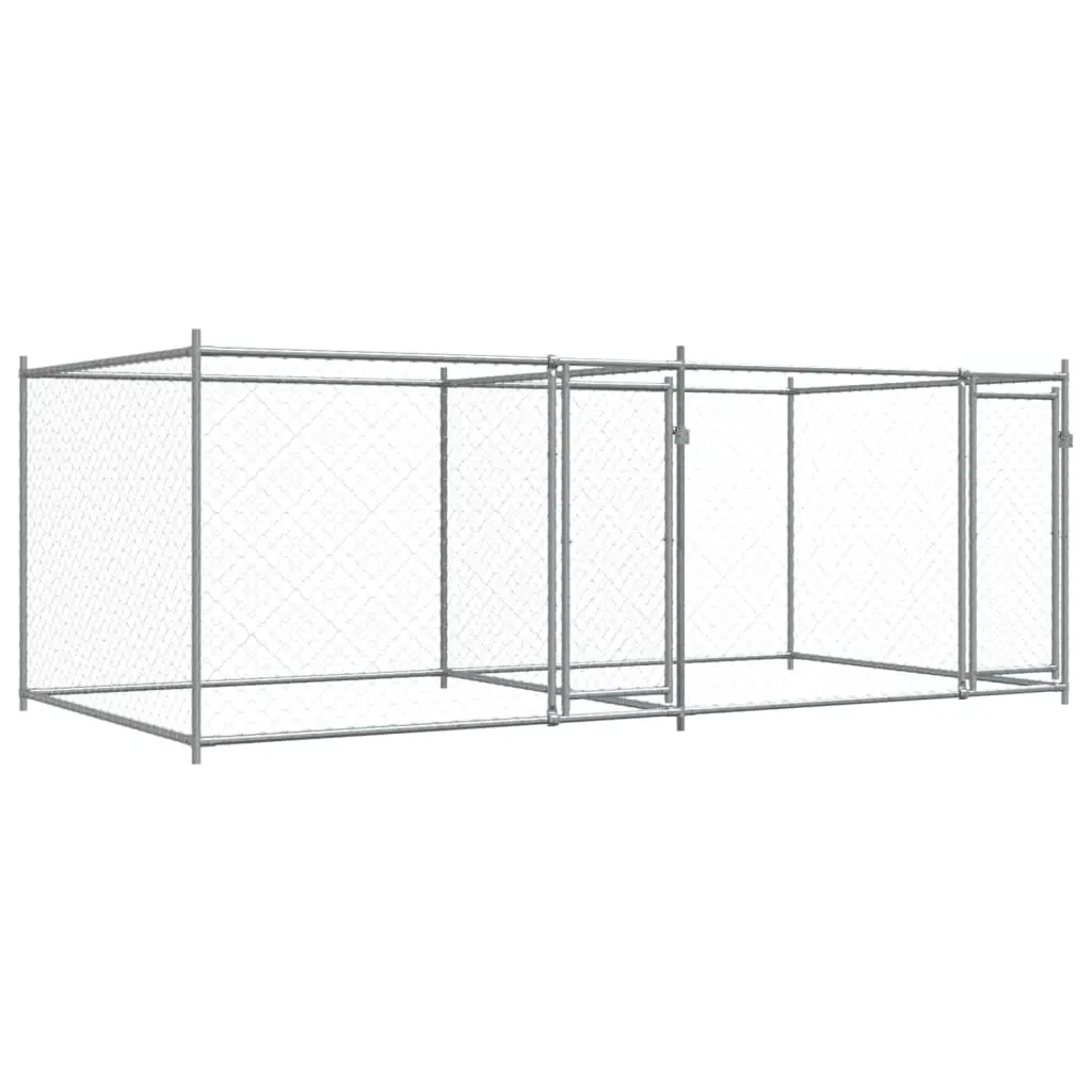 Dog Cage with Doors Grey 4x2x1.5 m Galvanised Steel 3209573 - Pets