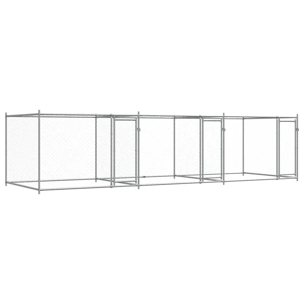 Dog Cage with Doors Grey 6x2x1.5 m Galvanised Steel 3209574 - Pets