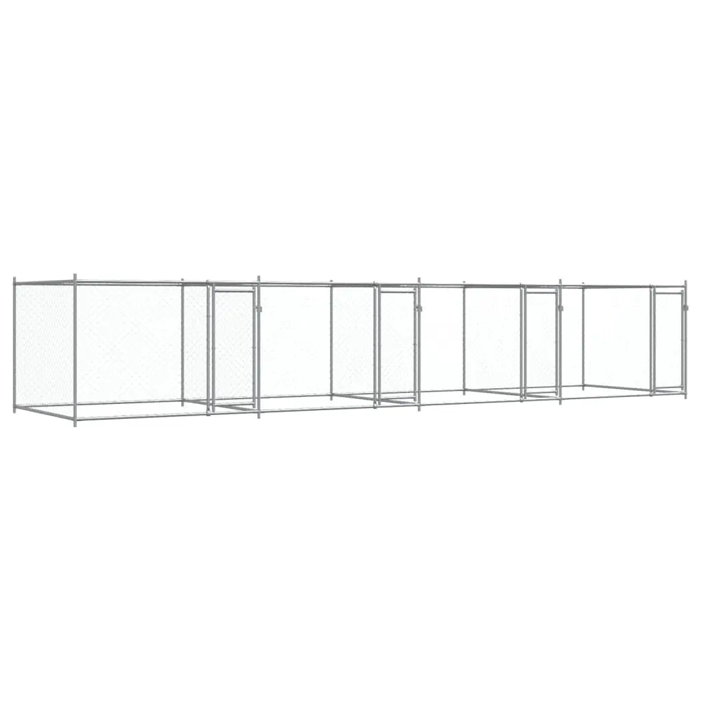 Dog Cage with Doors Grey 8x2x1.5 m Galvanised Steel 3209575 - Pets