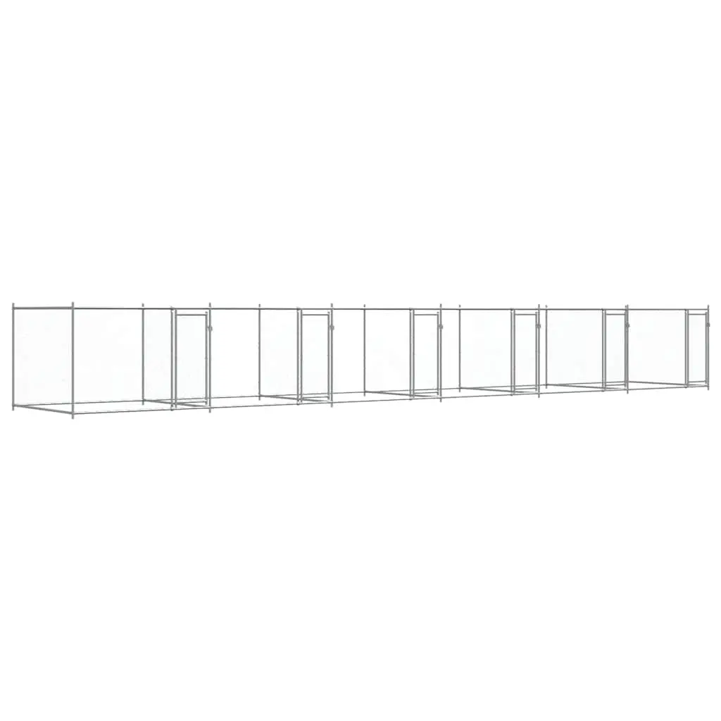 Dog Cage with Doors Grey 12x2x1.5 m Galvanised Steel 3209577 - Pets