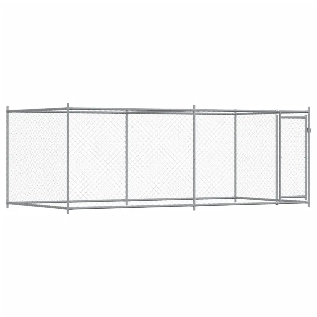 Dog Cage with Door Grey 4x2x1.5 m Galvanised Steel 3209578 - Pets