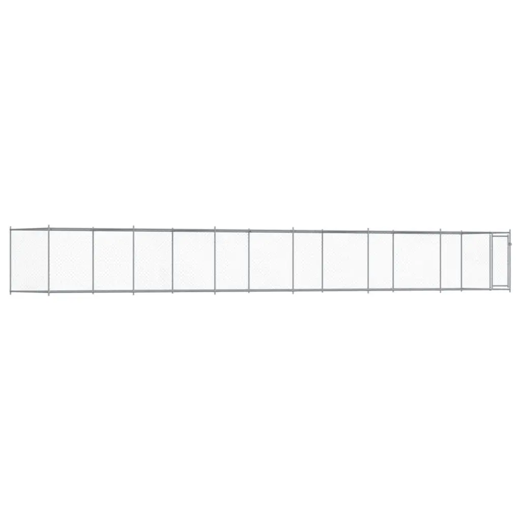 Dog Cage with Door Grey 12x2x1.5 m Galvanised Steel 3209582 - Pets