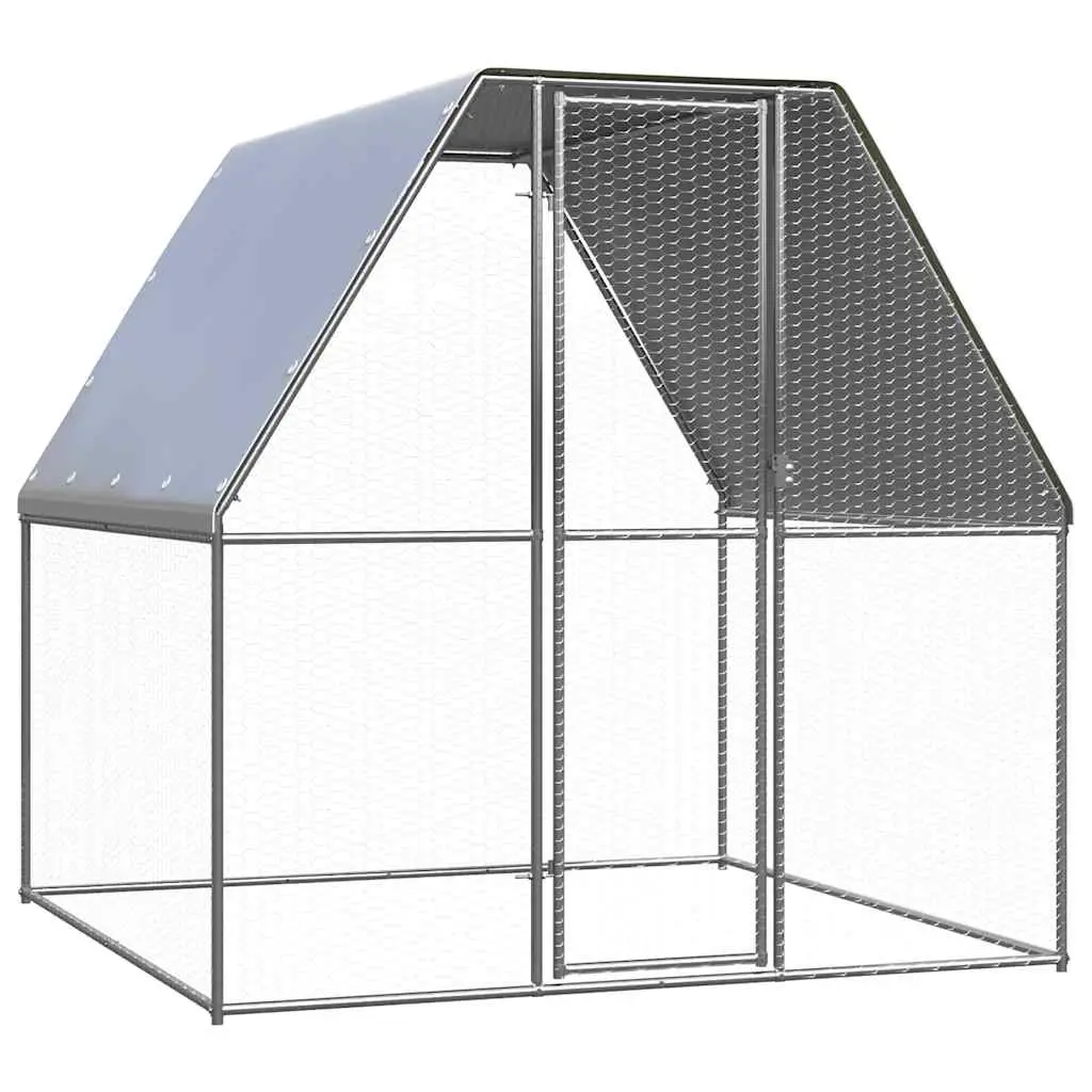 Chicken Cage Silver and Grey 2x2x2 m Galvanised Steel 155886 - Pets