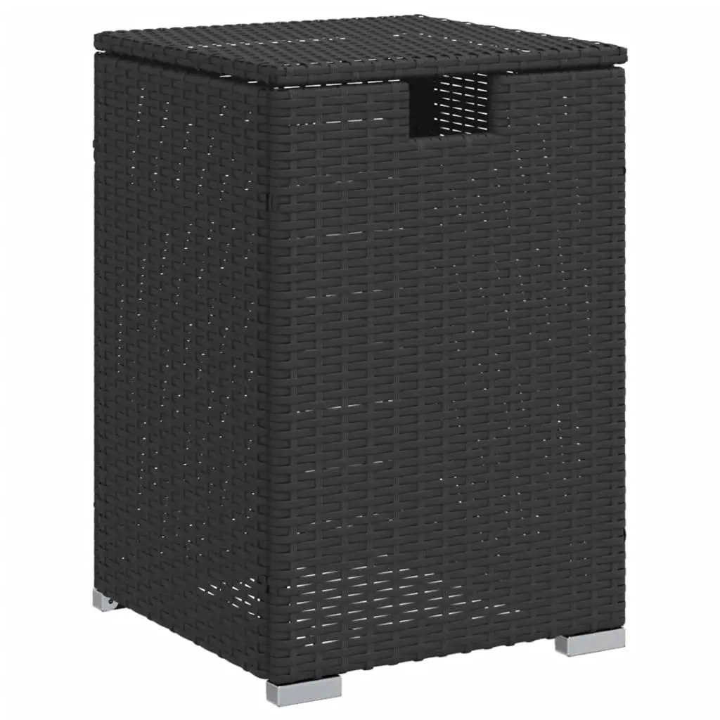 Propane Tank Cover Table Black 40x40x60 cm Poly Rattan 366294 - Furniture