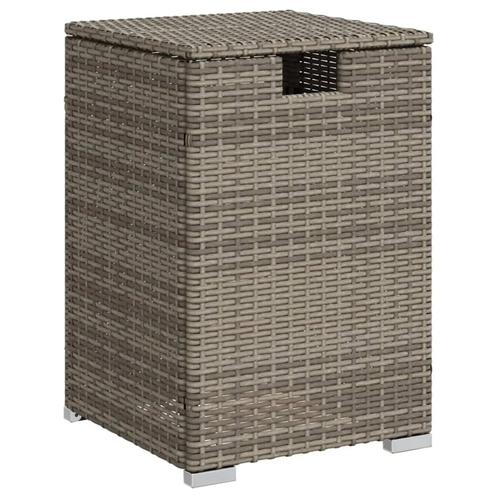 Propane Tank Cover Table Grey 40x40x60 cm Poly Rattan 366296 - Furniture