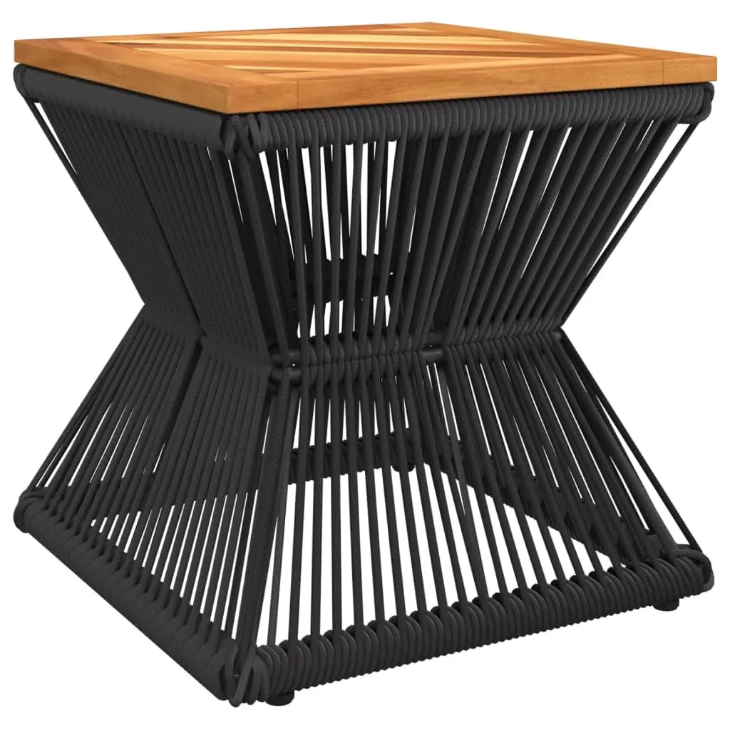 Coffee Table with Wire Base Black 38x38x38 cm Solid Wood Acacia 365636 - Furniture