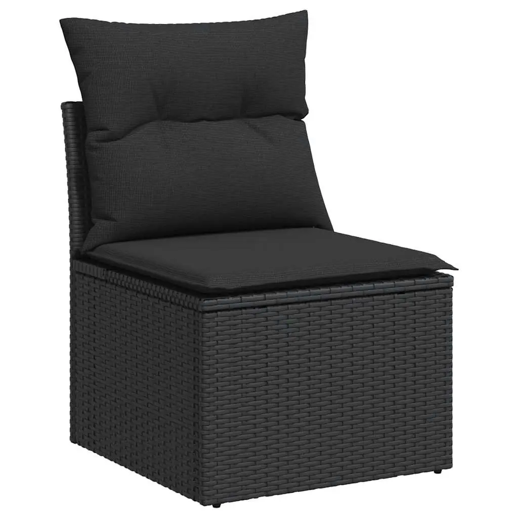 Garden Chair Armless with Cushions Black Poly Rattan 365984 - Up to 65% off Outdoor Furniture