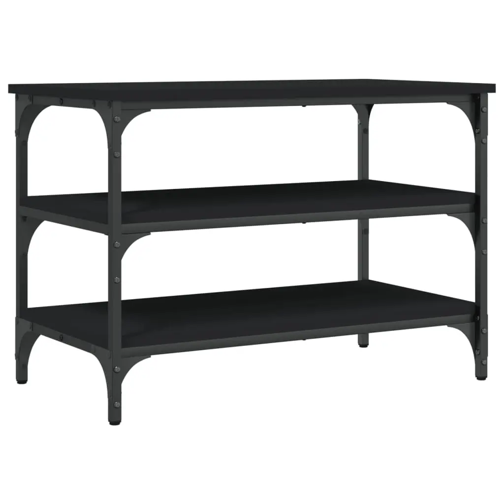 Shoe Bench Black 70x38.5x49 cm Engineered Wood 839038 - Furniture