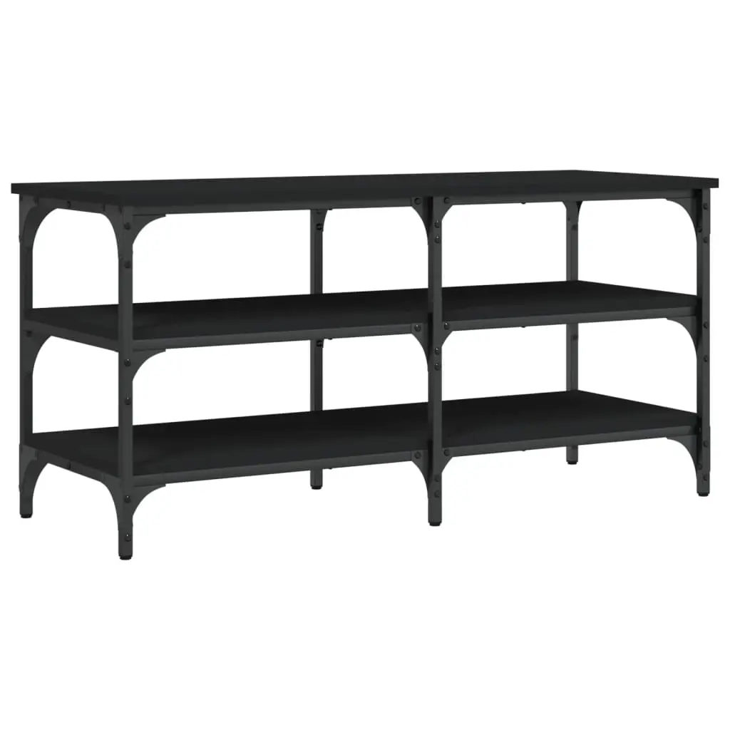Shoe Bench Black 100x38.5x49 cm Engineered Wood 839043 - Furniture