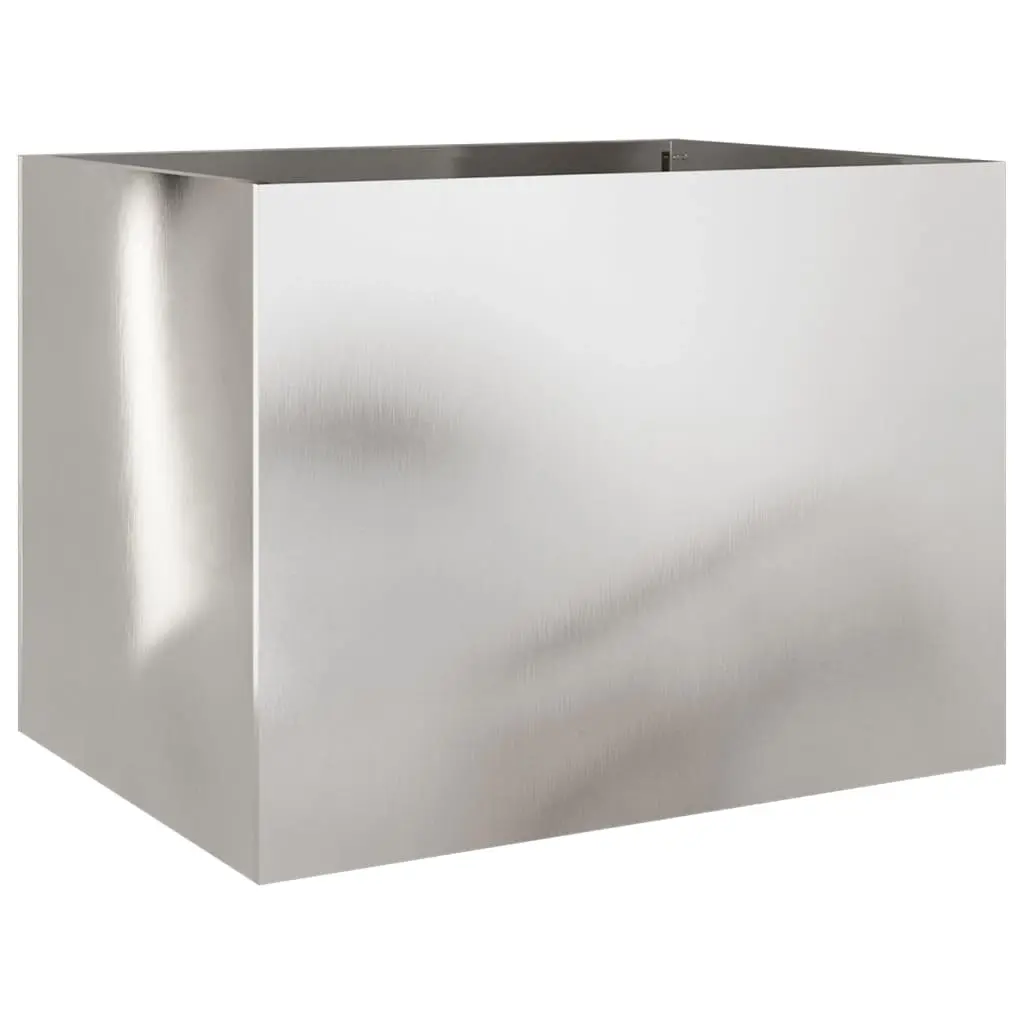 Planter Silver 62x47x46 cm Stainless Steel 841605 - Home & Garden