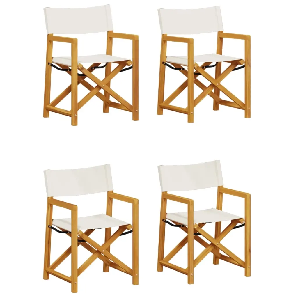 4 pcs Folding Garden Chairs Cream White Fabric 3208916 - Furniture