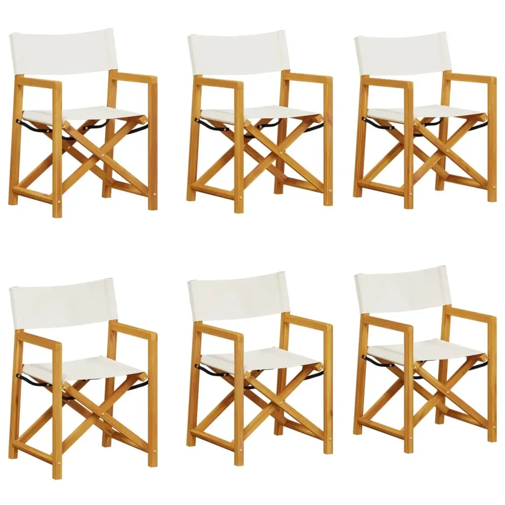 6 pcs Folding Garden Chairs Cream White Fabric 3208917 - Furniture