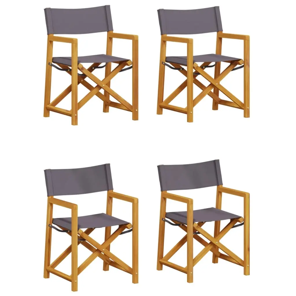 4 pcs Folding Garden Chairs Dark Grey Fabric 3208919 - Furniture