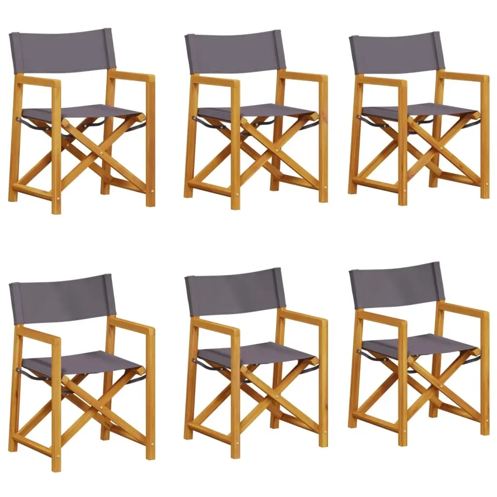 6 pcs Folding Garden Chairs Dark Grey Fabric 3208920 - Furniture