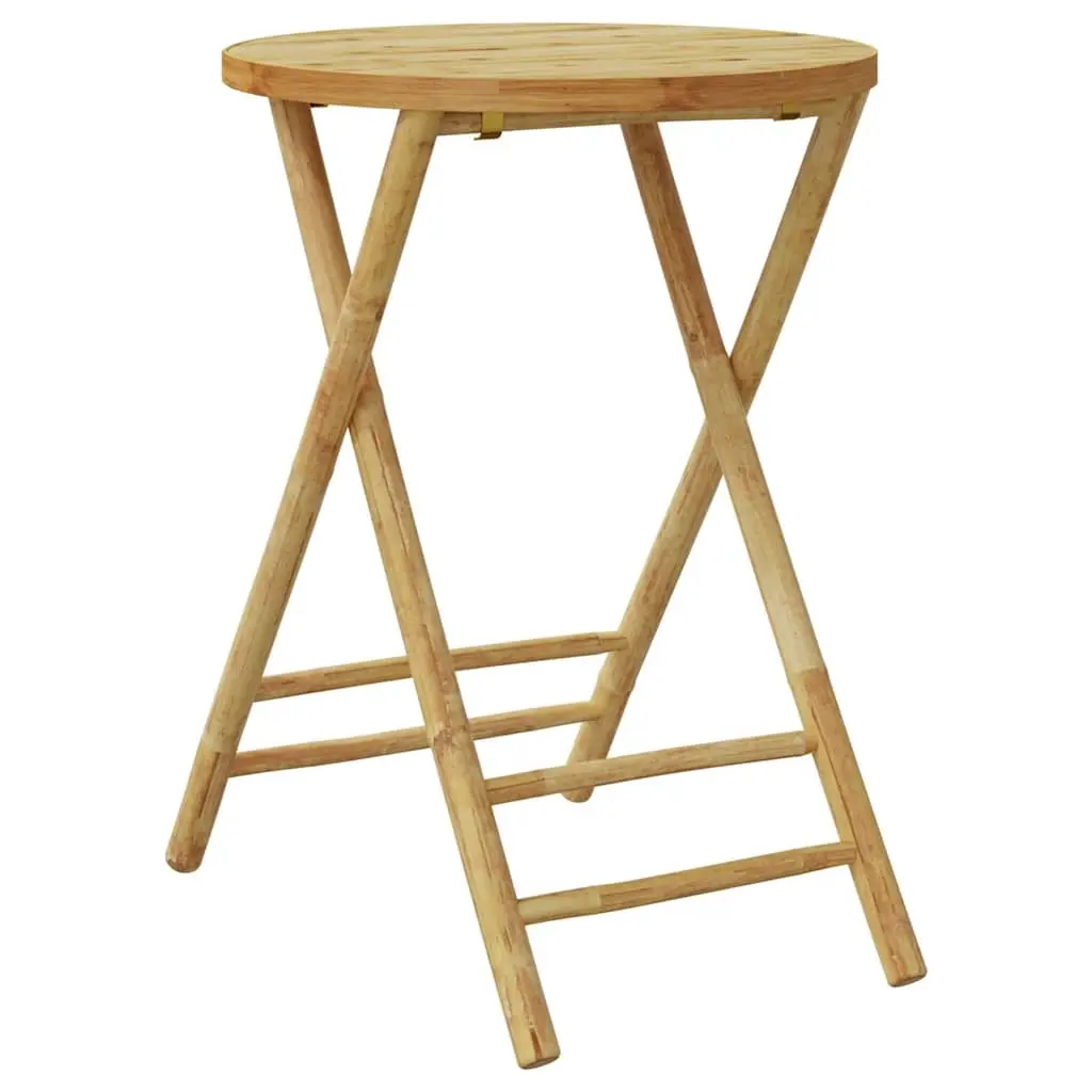 Folding Garden Table Ø55x75 cm Bamboo 365881 - Furniture