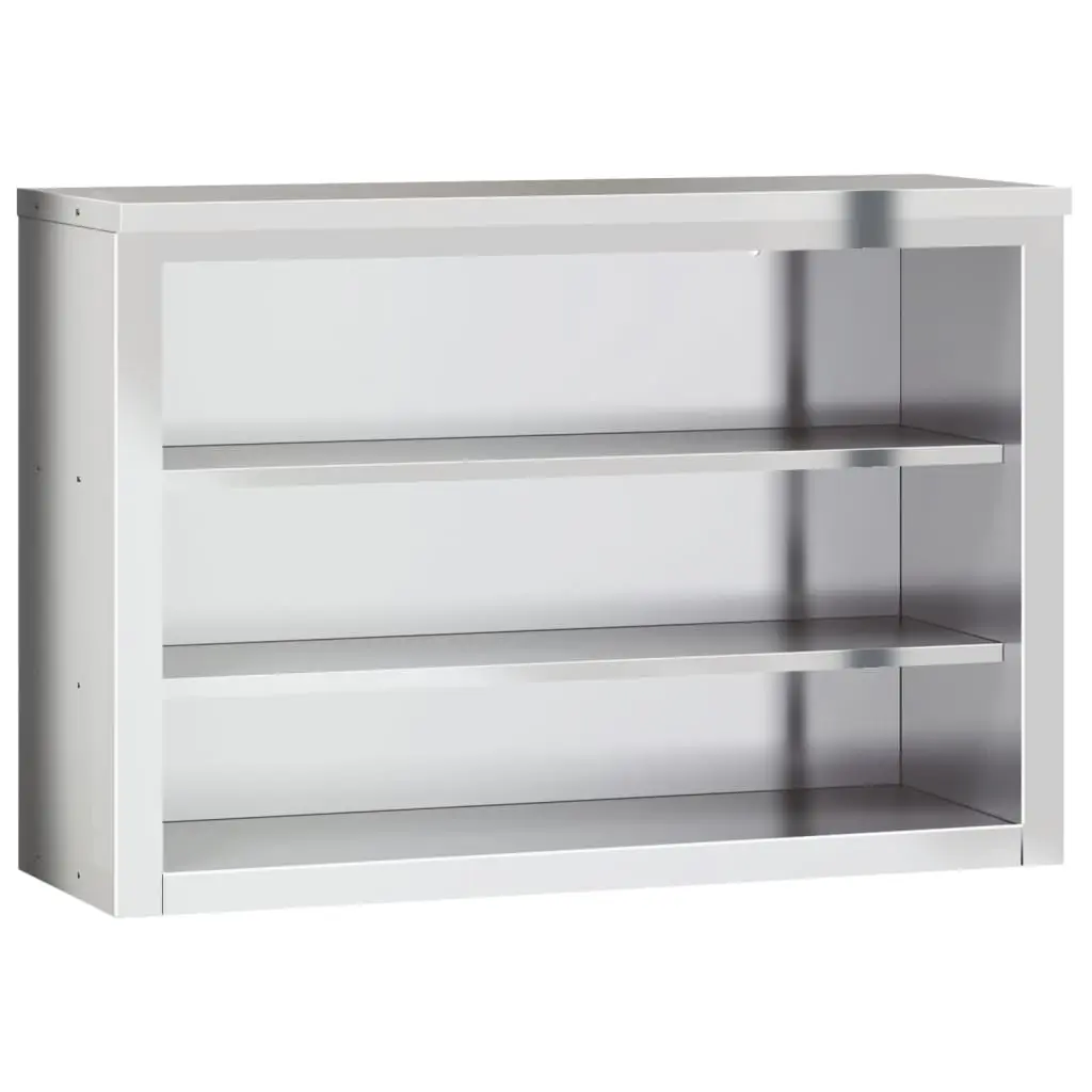Kitchen Wall Cabinet with Shelves Stainless Steel 376447 - Home & Garden