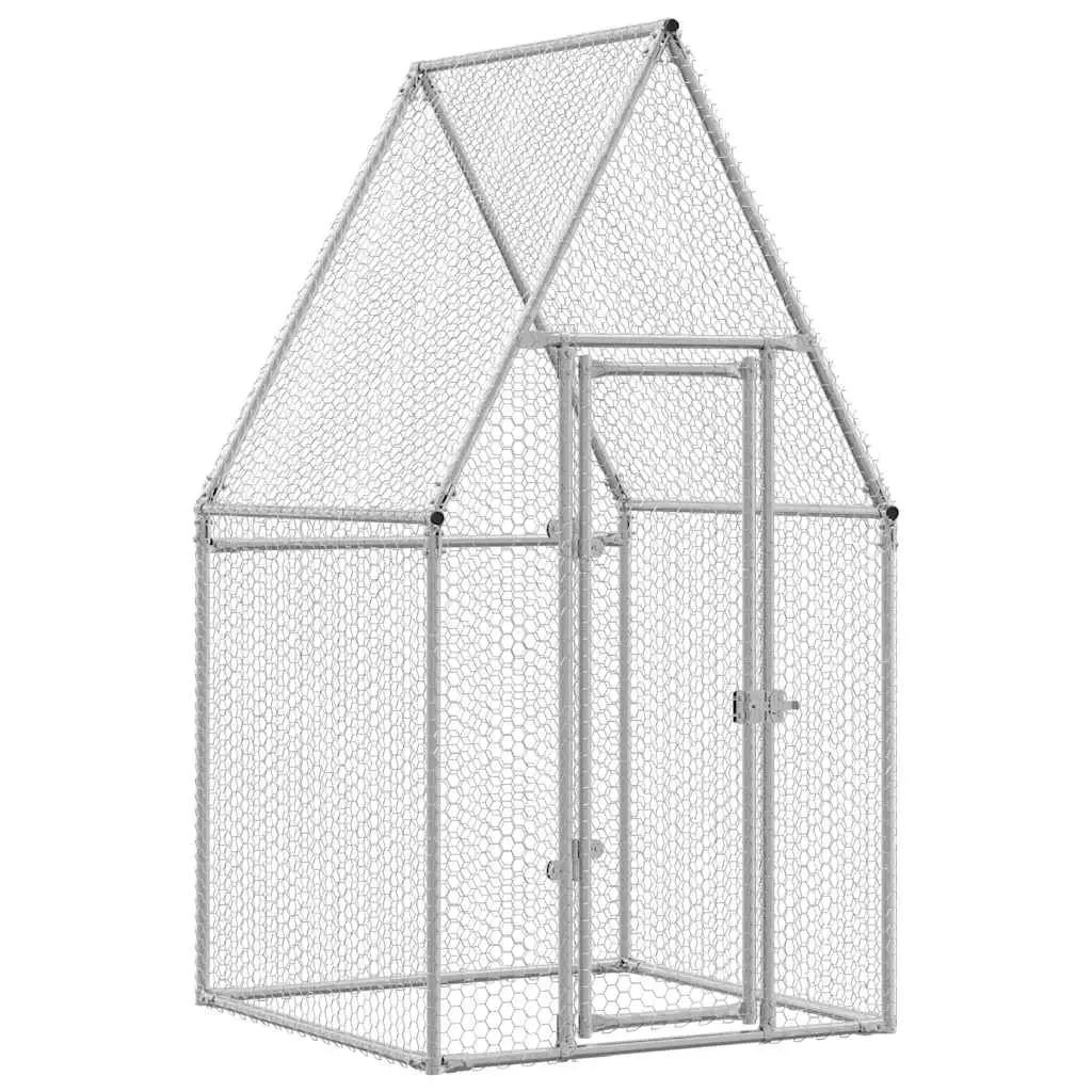 Chicken Cage Silver 100x100x190 cm Galvanised Steel 172549 - Pets